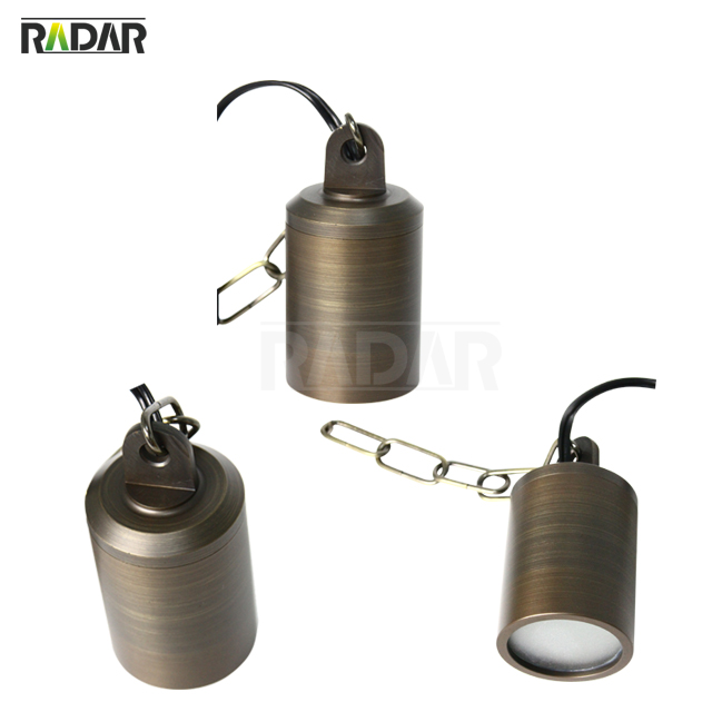 RHL-8401-BBR Lampe suspendue en laiton moulé basse tension étanche MR16 vers le bas pour éclairage paysager