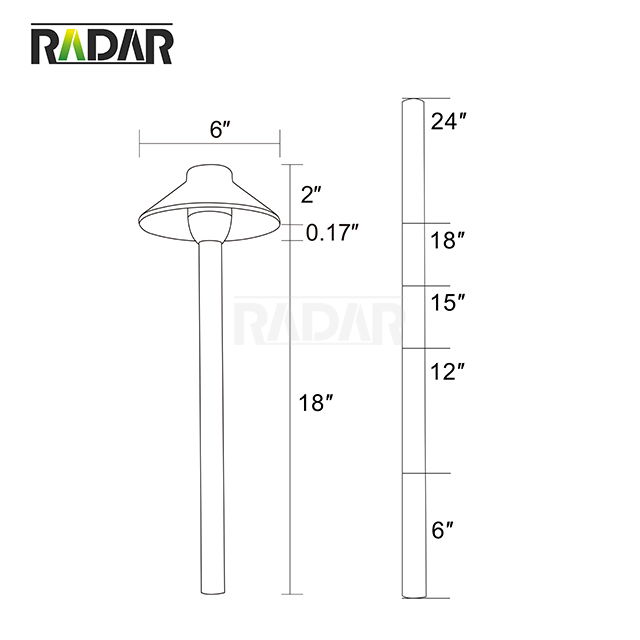 RPL-8901-BBR lumière de voie de paysage basse tension de haute qualité